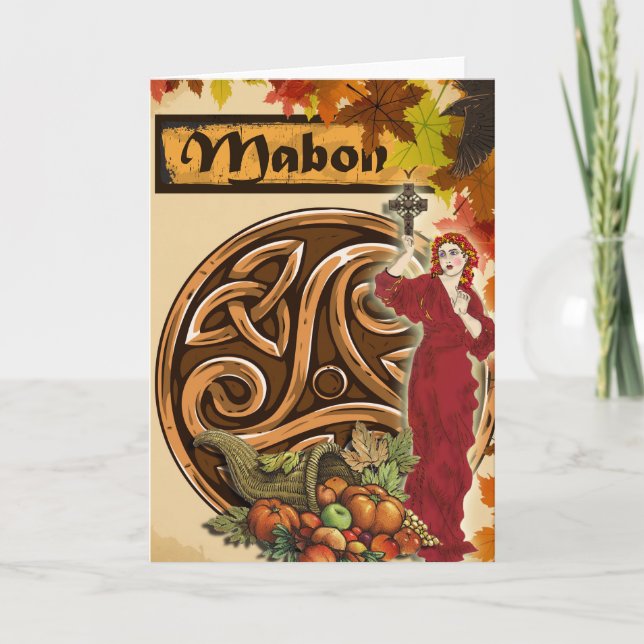 Carte Mabon Autumn Equinox Pagan Greeting Card (Devant)
