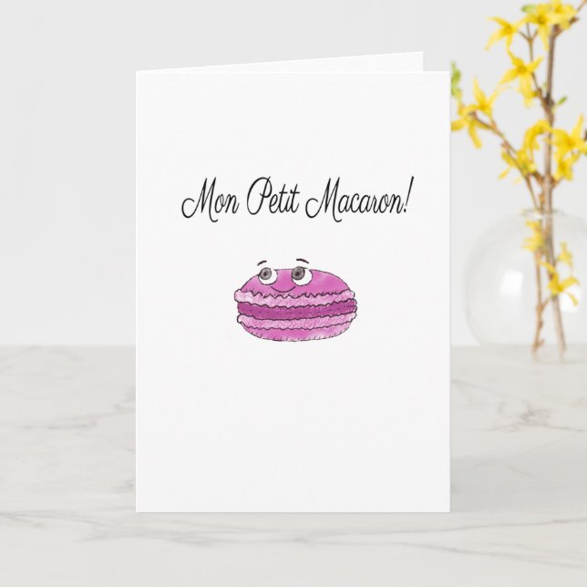 Carte Macaron Français Cookies (Fleur jaune)