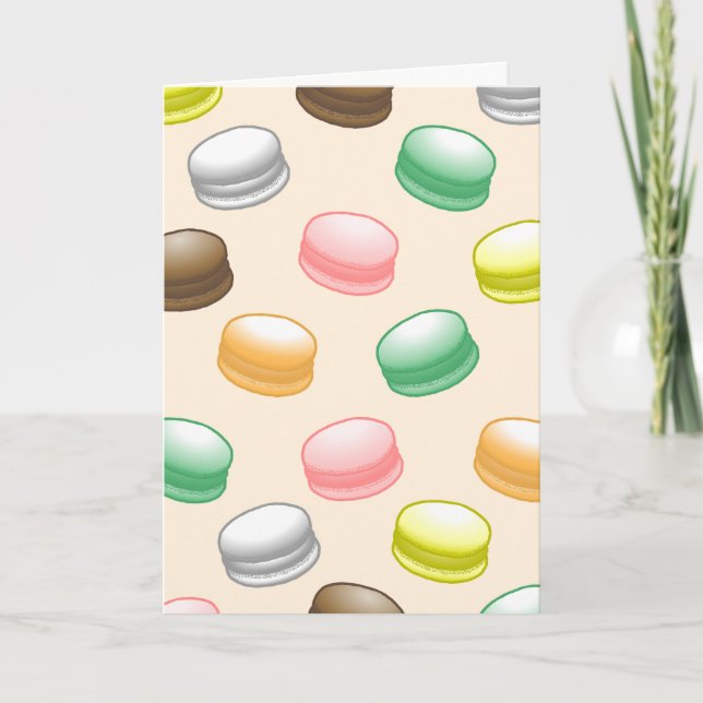 Carte Macarons doux et colorés (Devant)