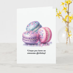 Carte Macarons Rétro Anniversaire Disco