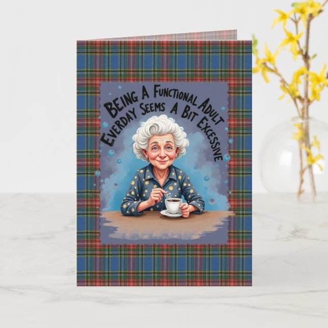 Carte MacBeth Ancient Scottish Tartan Humorous Birthday (Fleur jaune)