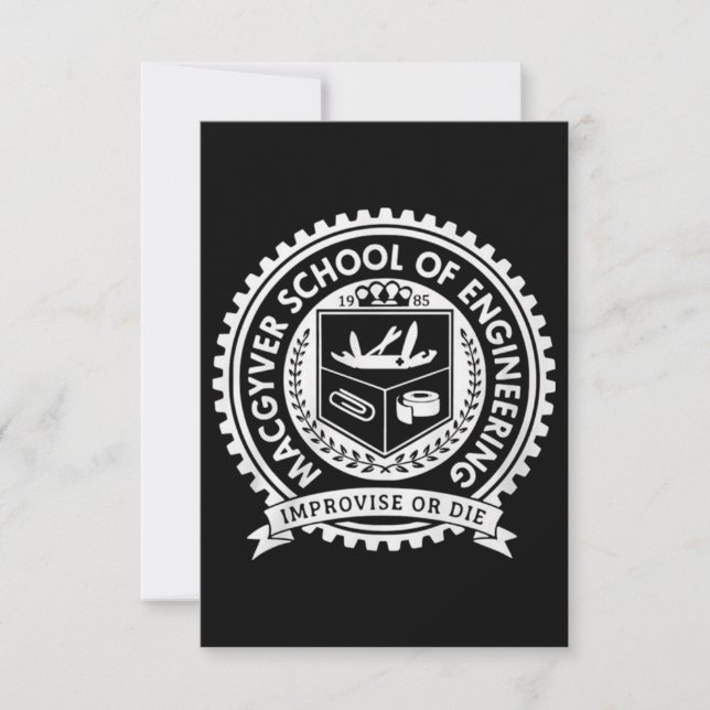 CARTE MACGYVER SCHOOL OF ENGINEERING (Devant)