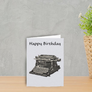 Carte Machine à écrire ancienne noire vintage pour anniv
