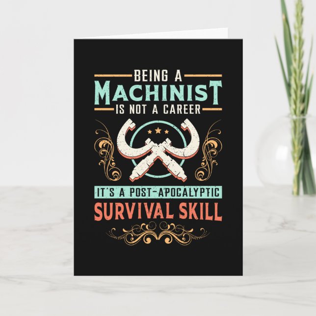 Carte Machine Machiniste Mécanique CNC Idée cadeau (Devant)