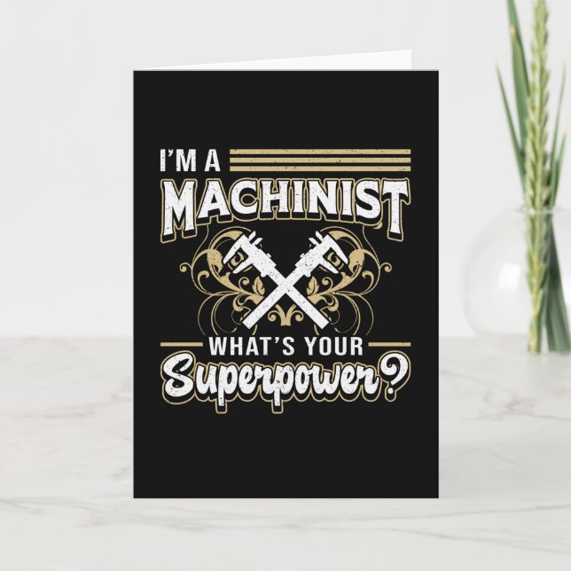 Carte Machine mécanique CNC Machine Superpower Cadeau (Devant)