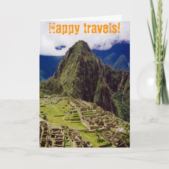 Carte Machu Picchu, Pérou, 'Voyages heureux' (Devant)