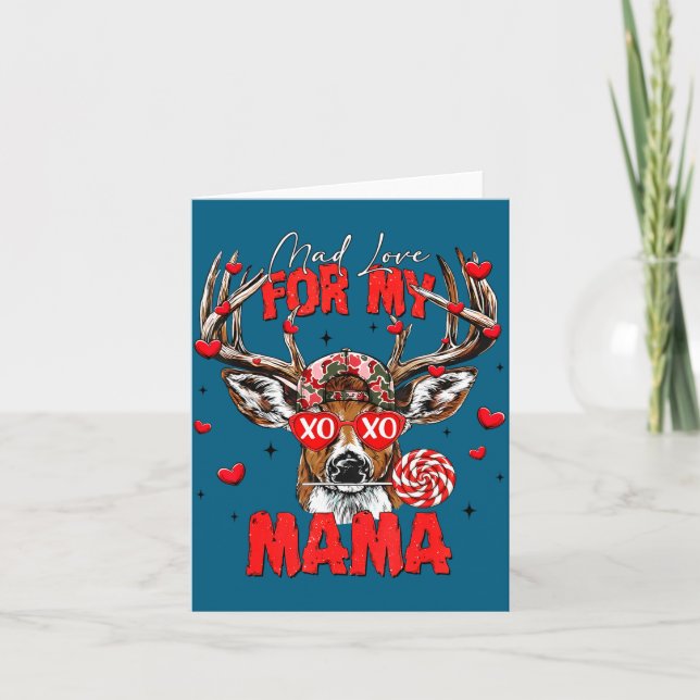 Carte Mad Retro Love For My Mama Deer Hunting Happy Vale (Devant)