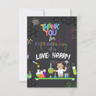 Carte Mad Science Birthday Party thank you card