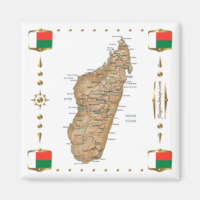 Carte Madagascar + Indicateurs Magnet (Devant)