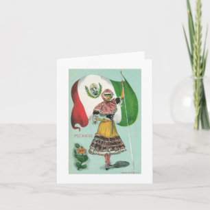 Carte Madame et Drapeau-Tôt mexicains 1900's