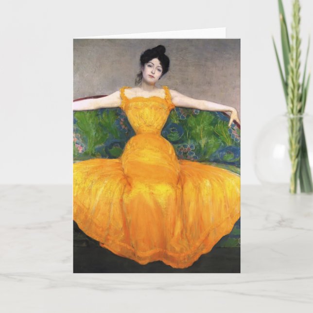 Carte Madame maximum de Kurzweil- dans la robe jaune (Devant)