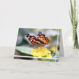 Carte Madame peinte par Américain Butterfly Blank