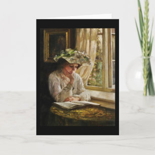 Carte Madame Reading par la fenêtre