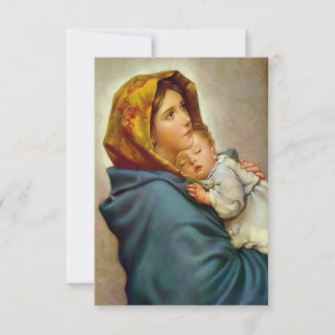 Carte Madone et Enfant Roberto Ferruzzi Madonnina Marie