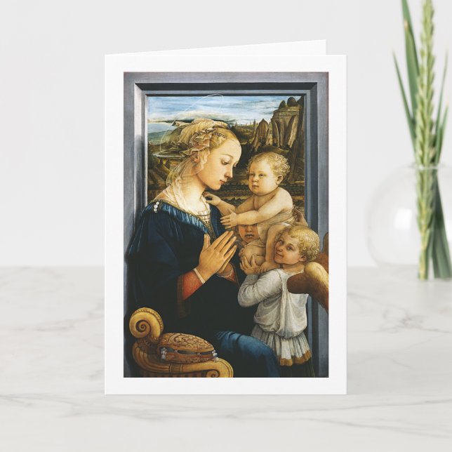 Carte Madonna avec enfant et deux anges, Filippo Lippi (Devant)
