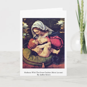 Carte Madonna Avec Le Coussin Vert