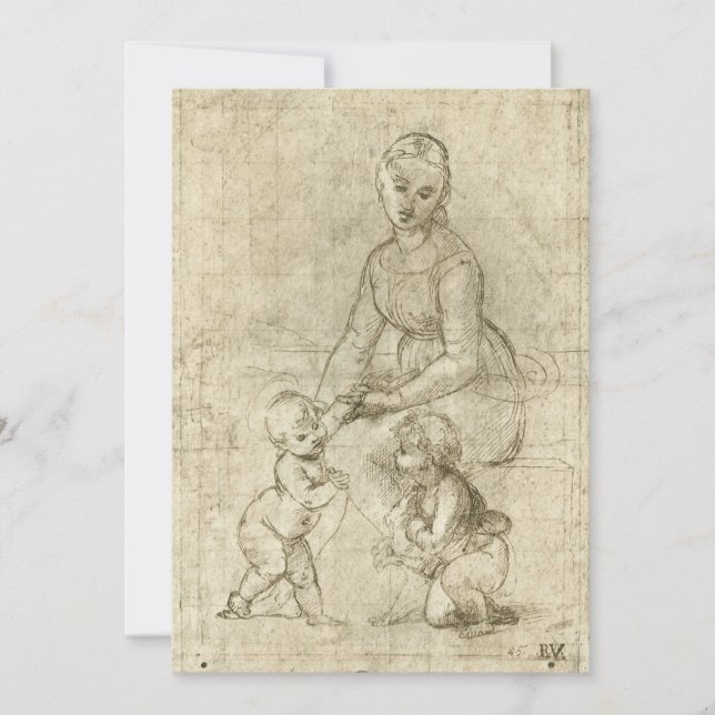 Carte Madonna, Christ et Saint Jean Baptiste par Rapahel (Devant)