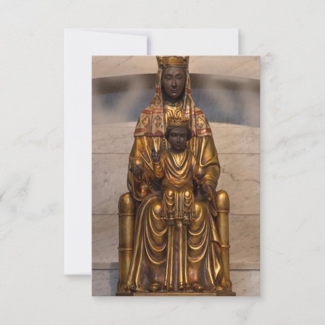 Carte Madonna de Montserrat Noir Vierge Marie (Devant)