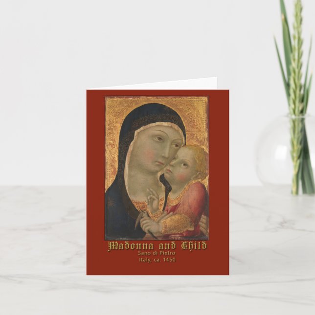 Carte Madonna et l'enfant par Sano di Pietro Salutation (Devant)