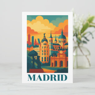 Carte Madrid Espagne Coloré Voyage Vintage