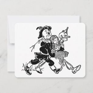 Carte Mage de l'Oz vintage Dorothy dormant avec des pavo