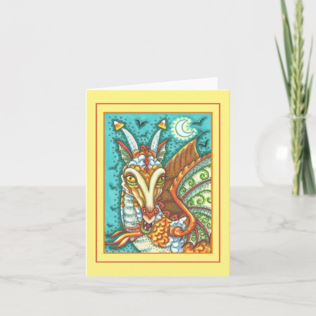 Carte MAGIC CANDY CORN DRAGON, HALLOWEEN IMAGINAIRE Blan (Devant)