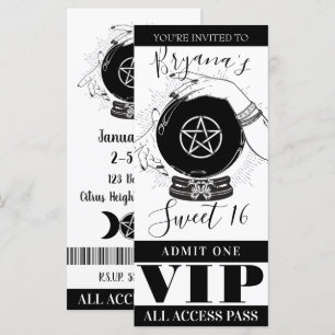 Carte Magic Crystal Ball Fortune Teller Party VIP Ticket