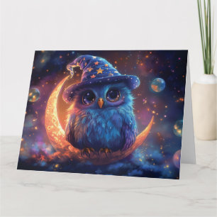 Carte Magic Owl Wizard on the Moon : Magical Imaginaire