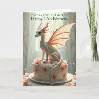 Carte Magic Pretty Dragon Niece Salutation d'anniversair