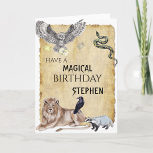 Carte Magic Wizard Witch School Owl Anniversaire