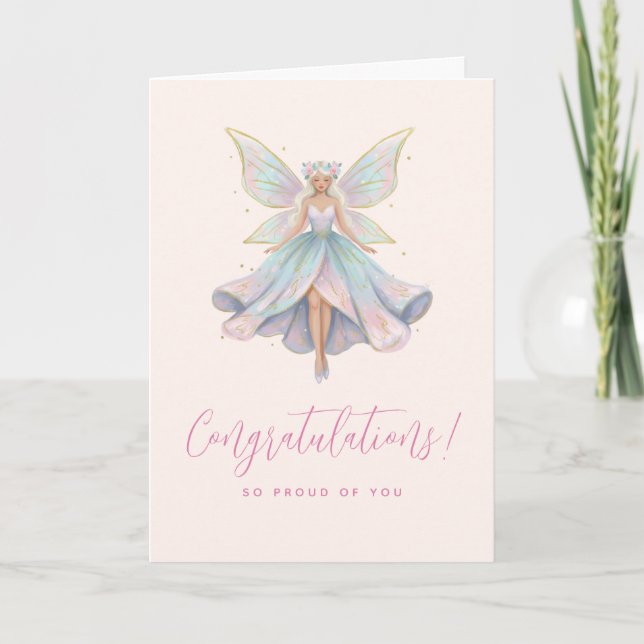 Carte Magical Angel Fairy Pastel Colors Graduation (Devant)
