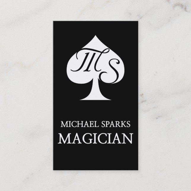 Carte Magicien de Poker noir et blanc (Devant)