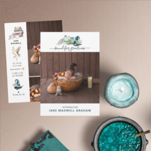 Carte Magicien d'Halloween   Annonce de naissance recto-