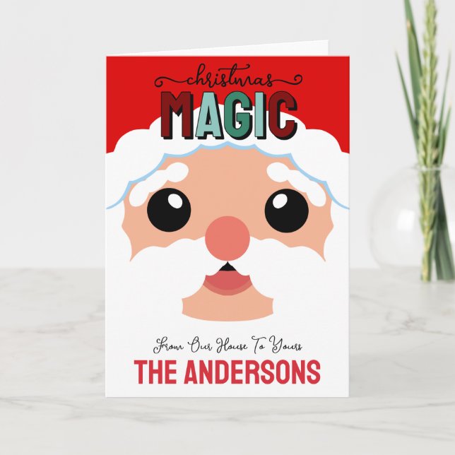 Carte Magie de Noël avec personnage Père Noël (Devant)