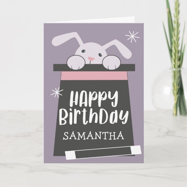 Carte Magique Anniversaire Magicien Enfants Joyeux anniv (Devant)