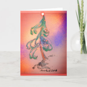 Carte magique Arbre de Noël brillant ou sainte nui
