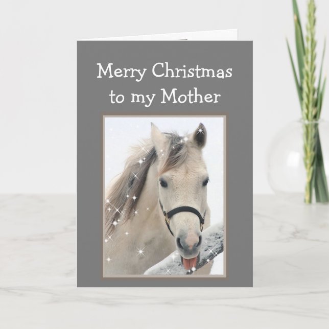 Carte Magique Mère de Noël veut Cheval Blanche Neige (Devant)