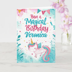 Carte Magique Unicorn voeux d'anniversaire