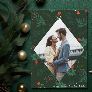 Carte Magnet photo de Noël Kiss Mistletoe