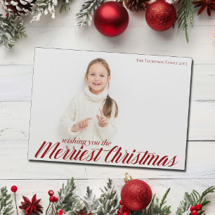 Carte Magnet Photo Joyeux Noël Chic Script