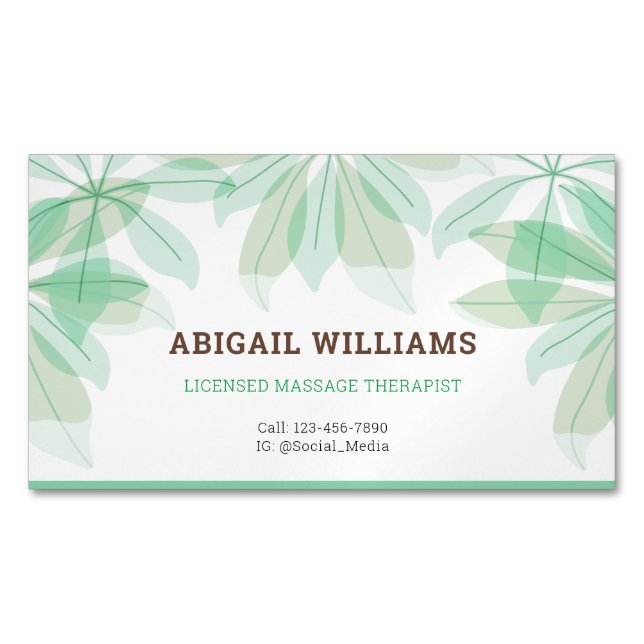 Carte Magnet : Service de massothérapie (devant)