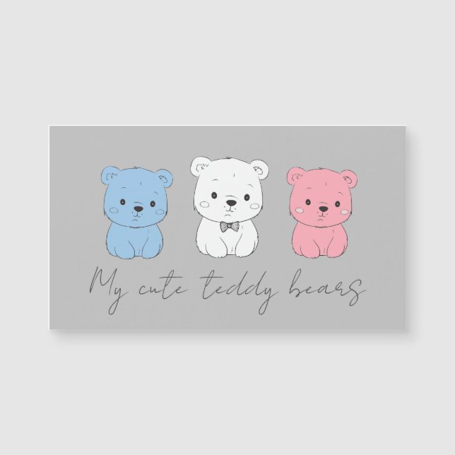 Carte Magnétique С tub d'ours, dessin pour enfants (Devant)