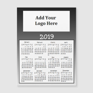 Carte Magnétique 2019 calendriers fanés noirs d'aimant