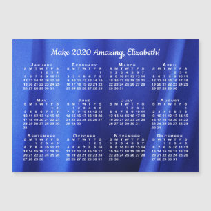Carte Magnétique 2020 Calendrier Motivation Nom photo bleu Abstrait
