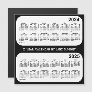 Carte Magnétique 2024-2025 calendrier noir et blanc de 2 ans par