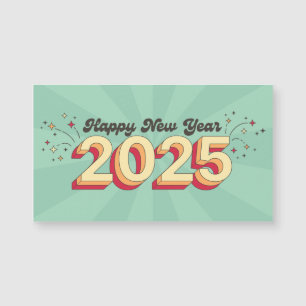 Carte Magnétique 2025 heureux nouvel an texte super