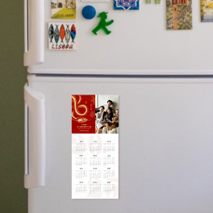 Carte Magnétique 2025 Serpent Zodiac chinois Calendrier du Nouvel A