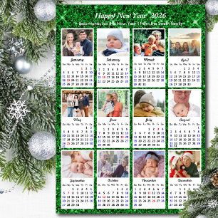 Carte Magnétique 2026 Calendrier Famille 12 Photo Parties scintilla