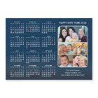 2026 Calendrier Famille Photo Moderne Bleu Magnéti