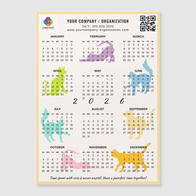 Carte Magnétique 2026 Calendrier mensuel Pastel Jouer à l'aimant de (Devant)